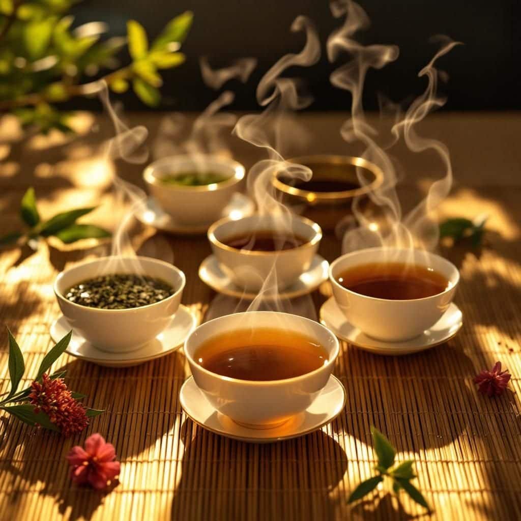 Hidden tea garden in rural Japan with traditional wooden tea house