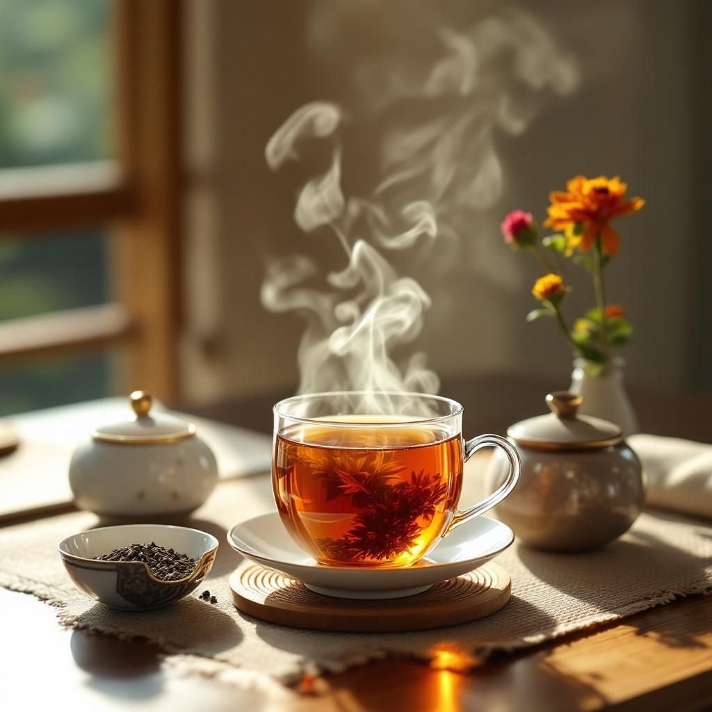 Lush tea plantations nestled in Taiwan's mountainous landscape