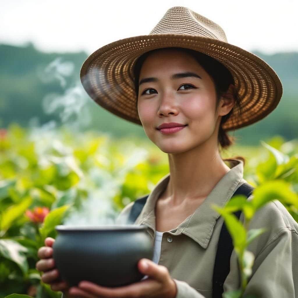 Scenic view of Uji River with tea plantations on surrounding hills