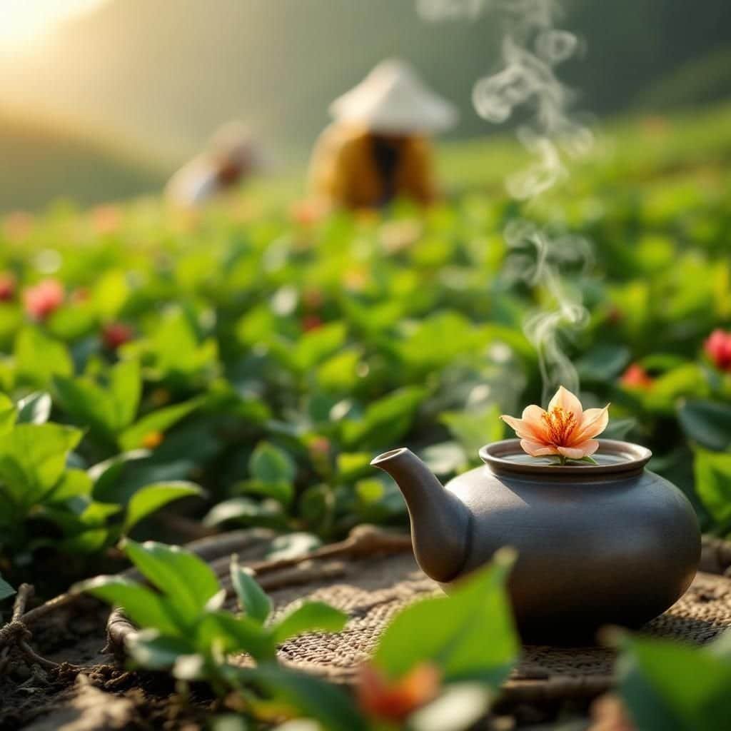 Tea fields in Anxi with Tieguanyin Oolong tea bushes