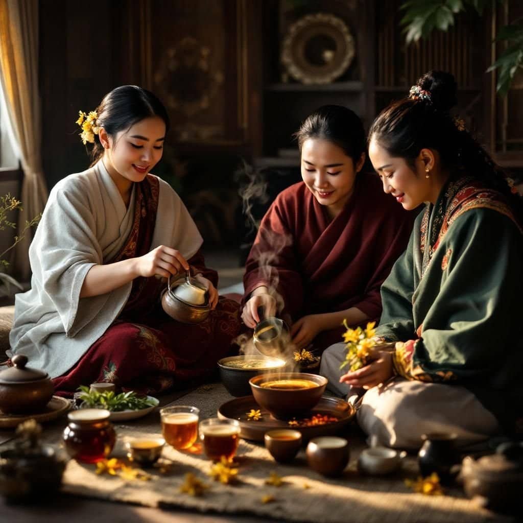 A traveler booking a Tibetan butter tea experience online