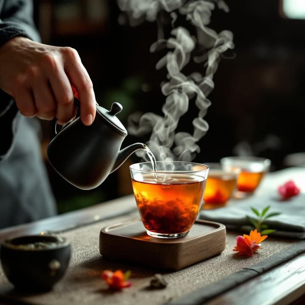 A beautifully arranged Gongfu tea set ready for a ceremony