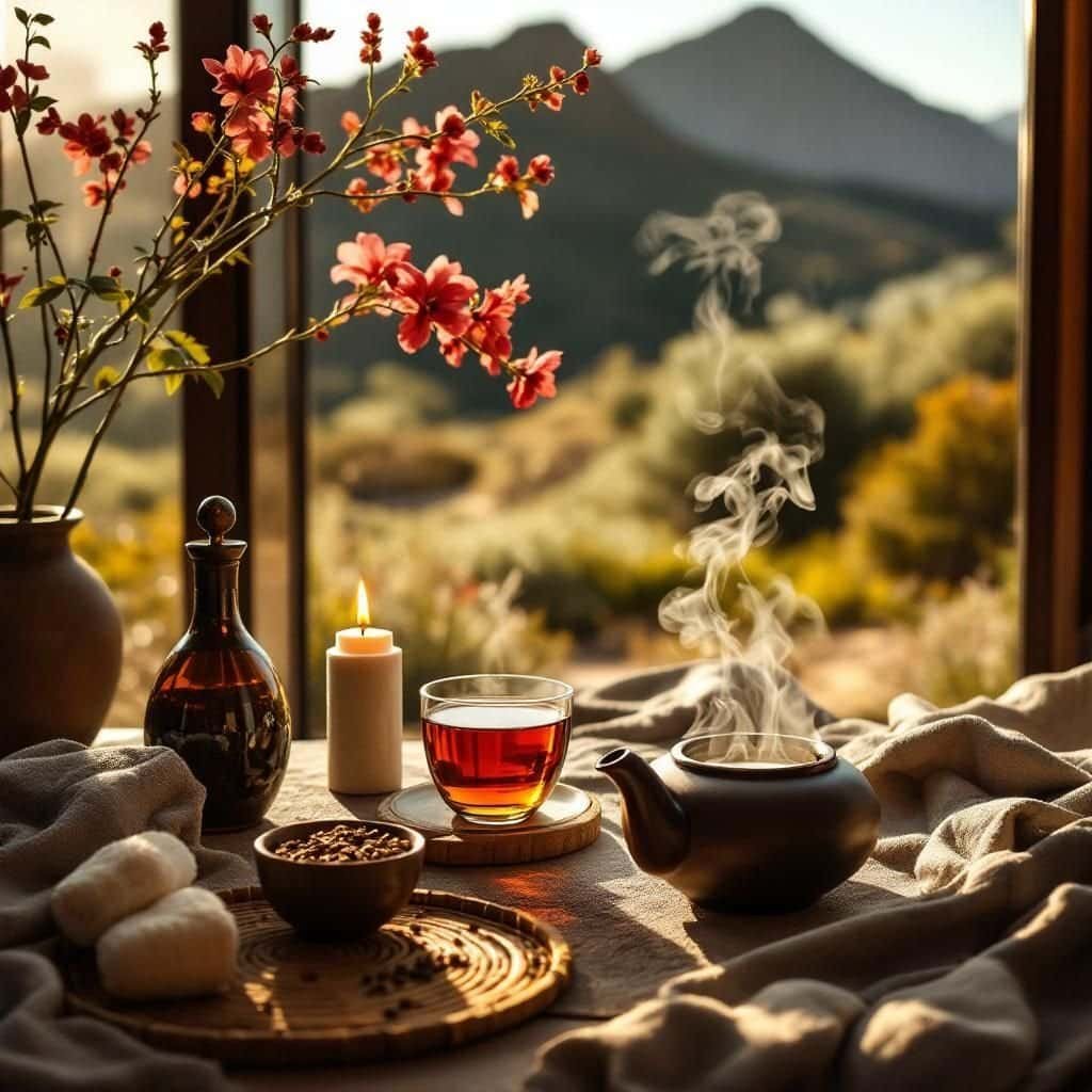 Breathtaking view of Cederberg Mountains with lush landscapes and tea plantations