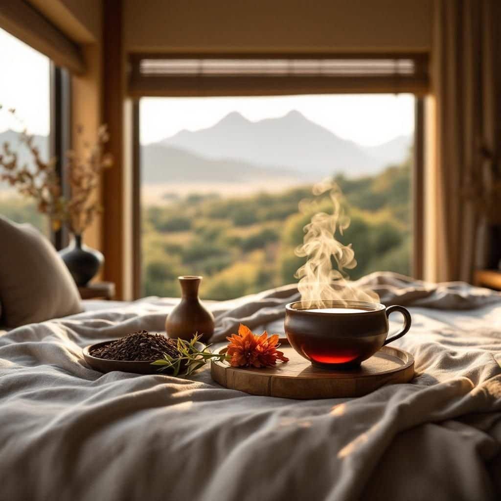 A cozy farmhouse surrounded by lush rooibos tea fields in Cederberg.
