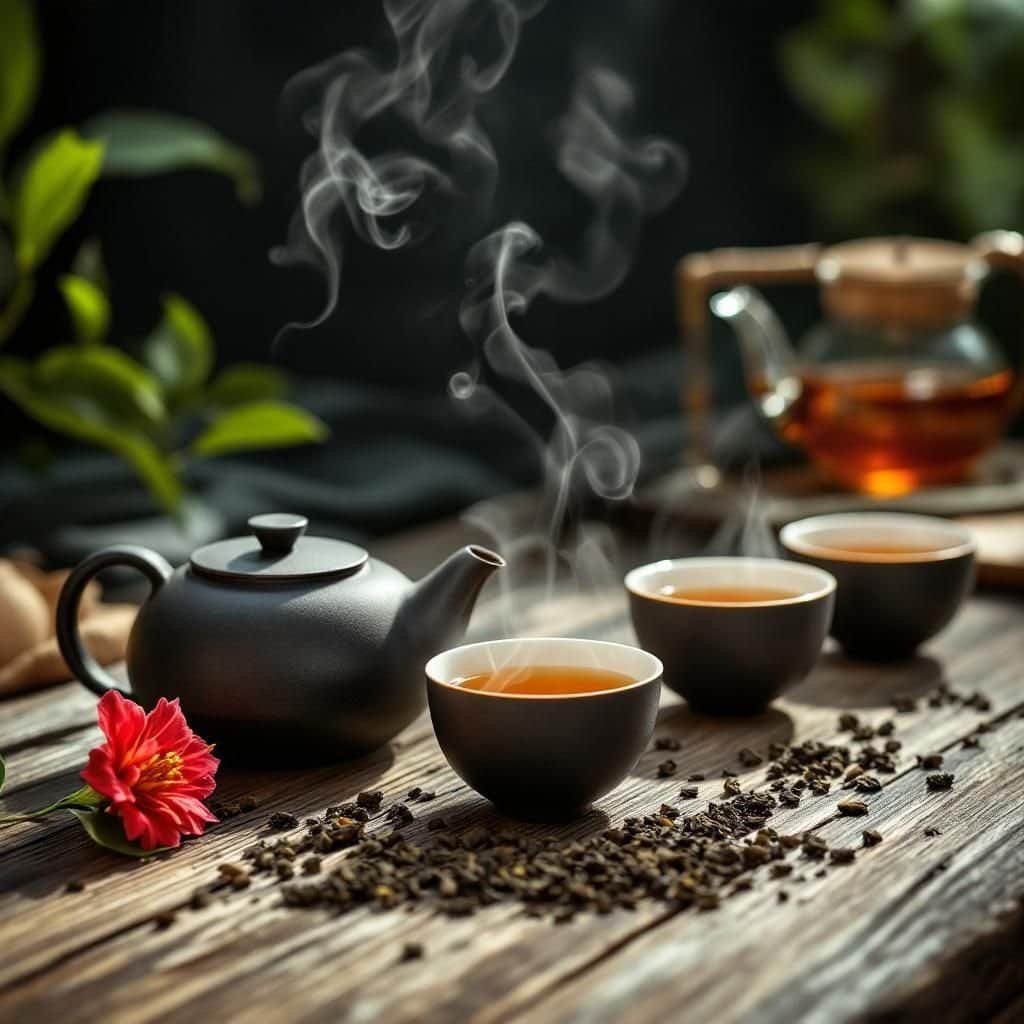 A collection of tea gadgets and accessories for travel preparation